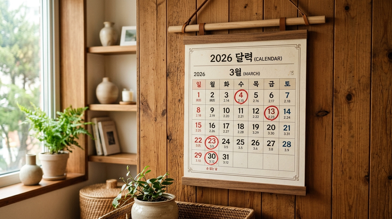 2026 손 없는 날 달력
